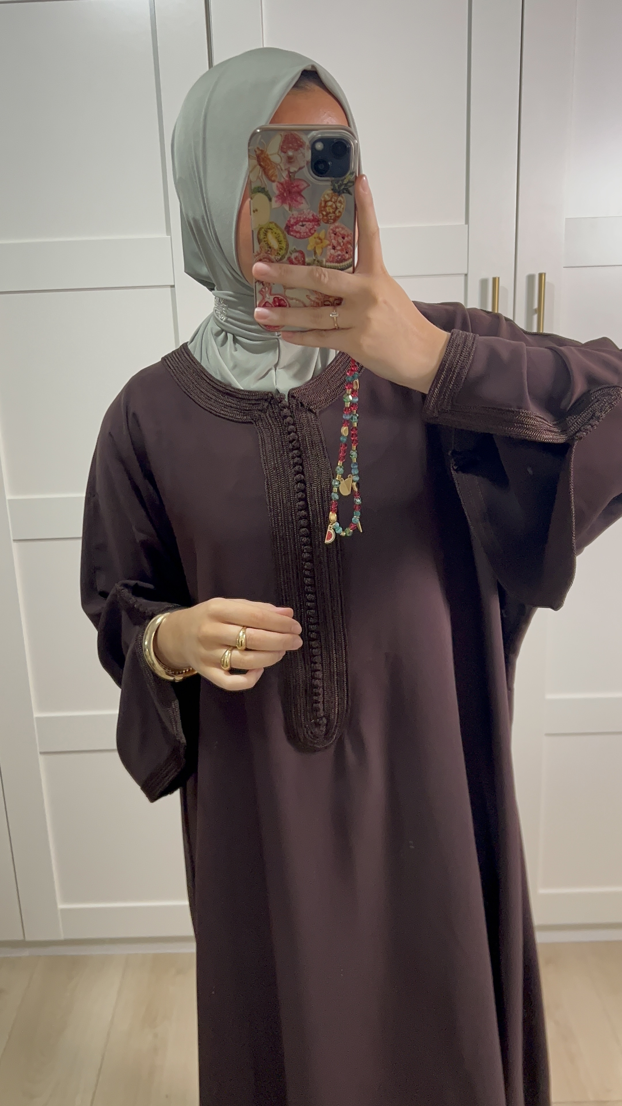 ABAYA MARRON CRÊPE DE SOIE
