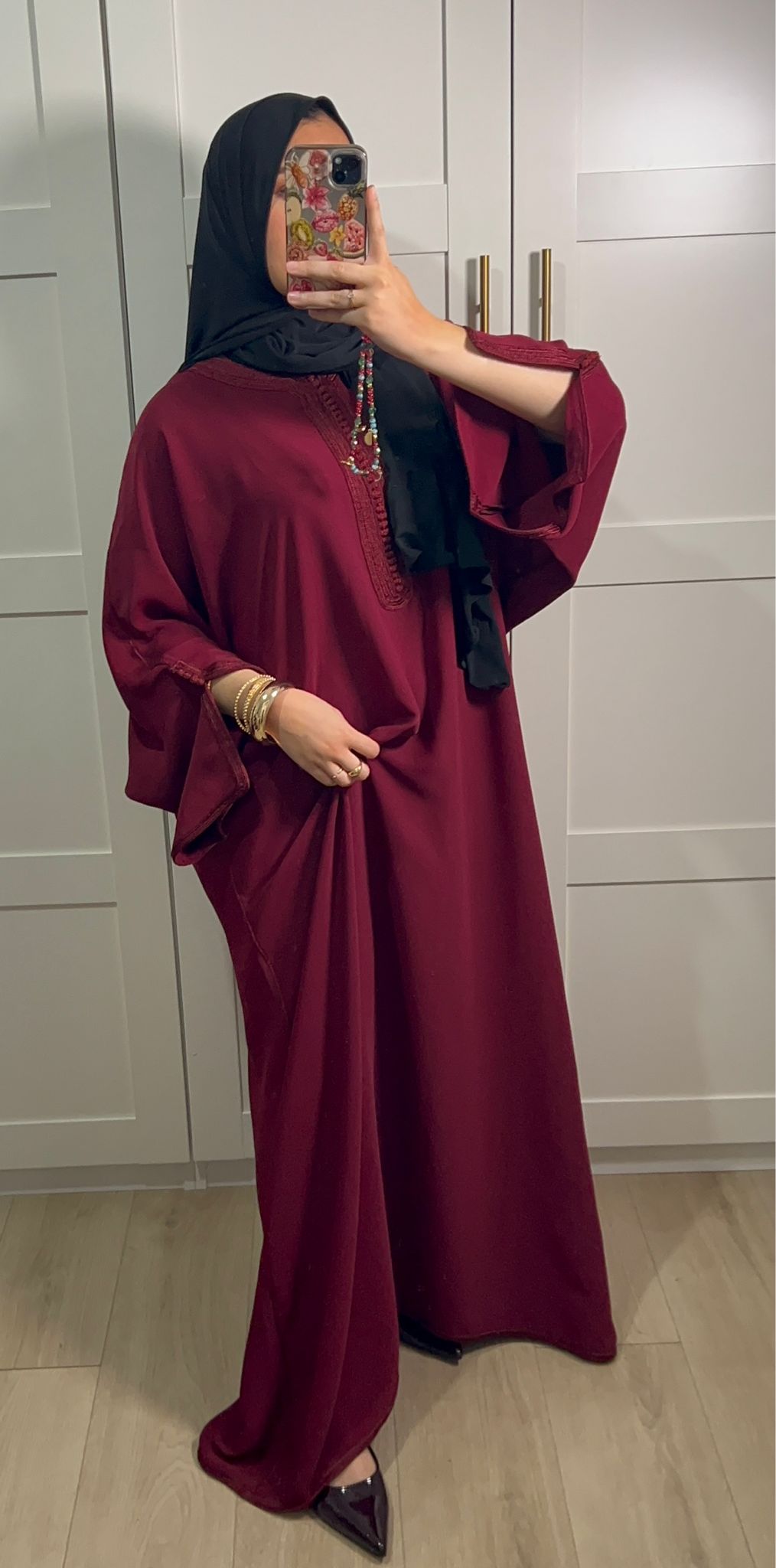 ABAYA BELDI BURGUNDI Édition Limitée