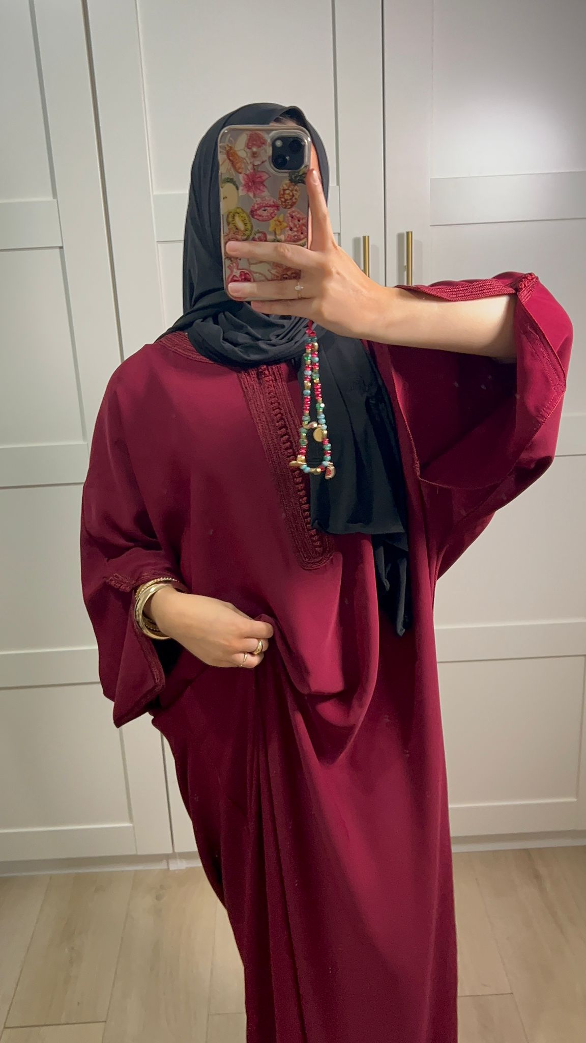 ABAYA BELDI BURGUNDI Édition Limitée